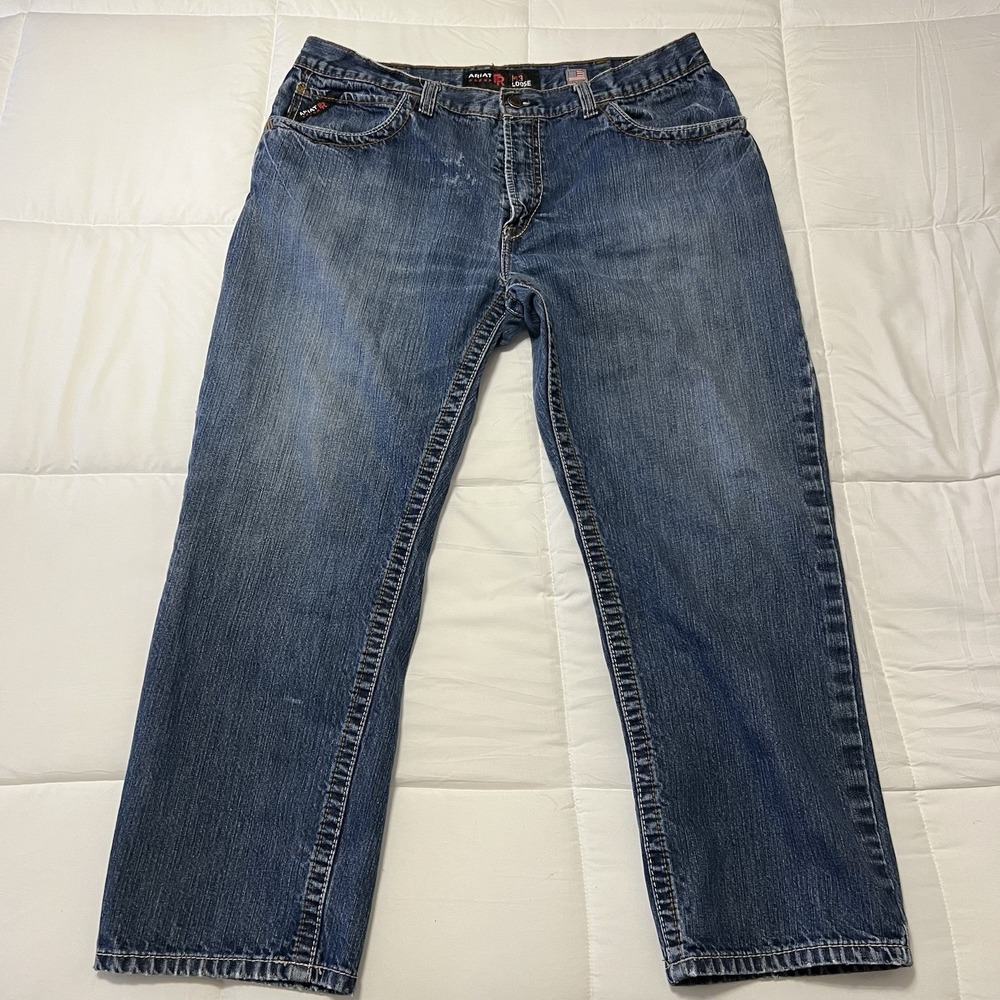 Ariat FR Flame Resistant Jeans Men's 38x30 M3 Loose Blue Denim